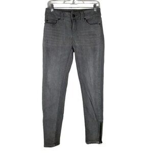 Silence + Noise Jeans Womens 27 High Rise Ankle Zip Twig Gray‎ denim skinny Flaw